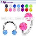 cbgt5 surgical steel horseshoe acrylic glitter balls 5mm