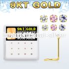 d9gsc12 l shape nose studs gold nose