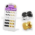 dacb106 cheaters  illusion plugs and tapers anodized surgical steel 316l ear lobe