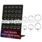 dbedr2 board w 60 316l steel fixed bead ring 20g 2.5 3mm ball