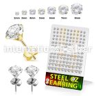deszrg3 gold pvd plating steel ear studs 2mm 8mm 60