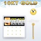 dginb5 10kt gold nose bone with 1.5mm ball shaped top