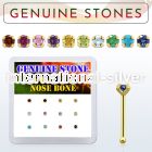 dginb8 10kt gold nose bone with prong various precious stones