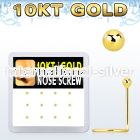 dgisc1 10kt gold nose screw with 1.5mm ball shaped top