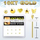 dgiys16 box w 10kt gold bend it nose screws w special shape cz