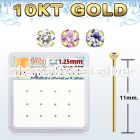 dgiys23 box w 10kt gold nose bend it nose stud w 1.2mm round cz 