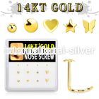 dgsc16 box w 14kt gold nose screw w 3mm cz stones in mix shape