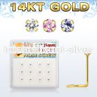 dgsc23 l shape nose studs gold nose