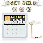dgsc7 box w 14kt gold nose screw w mixed 1.5mm prong set czs