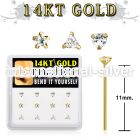 dgys7 box w 14kt gold nose bend it cz nose stud in mixed shape