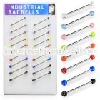 dind13 straight barbells surgical steel 316l with acrylic parts 