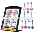 dmbna1 belly rings surgical steel 316l with acrylic parts belly button