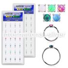 dnsm159 box w silver nose ring w prong set 2mm synthetic opals