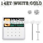dwys11 box w 14kt white gold bend it nose stud w 1.5 2mm cz