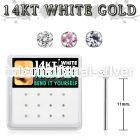 dwys7 box w 14kt white gold bend it nose studs w 1.5mm czs