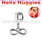 ehh618 helix huggie w a dangling infinity symbol