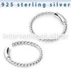 endw sterling silver endless nose ring hoop twisted wire