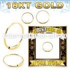 g18end 18 karat yellow gold endless nose hoop ring 22g