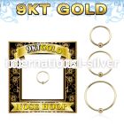 g9hob 9karat yellow gold fixed bead nose ring hoop 2mm ball