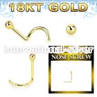 ggscb1 18 karat yellow gold nose screw 22g plain ball top