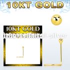 giscb1 10kt gold bend it nose screw with 1.5mm ball top