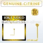 giscge6 10kt gold nose screw with a 2mm prong set citrine stone