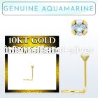 giscge8 10kt gold nose screw with 2mm prong set aquamarine