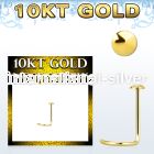 gisrd 10kt gold nose screw with 2mm plain gold round top