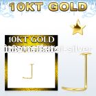 gisst 10kt gold nose screw with 2mm plain gold star shaped top