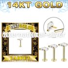 glbzp 14karat yellow gold labret stud prong cz pear