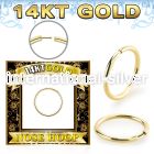 gnr31 14 karat yellow gold seamless nose ring hoop 18g