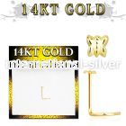 gsbt l shape nose studs gold nose