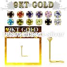 gsczm9 l shape nose studs gold 