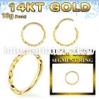 gsghb18 14 karat gold hinged segment hoop 18g twisted wire