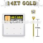 gys2x box 14kt gold bend it nose studs 20g w 1.5mm clear cz 