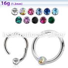 hbcrc16 high polished steel hinged ball closure ring w crystal