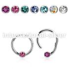 hbcrj16 surgical steel hinged captive bead ring 16g gem ball