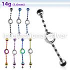 idbt14 straight barbells anodized surgical steel 316l 