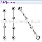 indsh3 straight barbells surgical steel 316l 