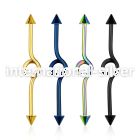 intbcn5 straight barbells anodized surgical steel 316l 