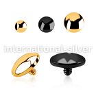 itag flat dome shaped pvd plated steel dermal anchor top part