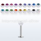 lbajb4s labrets lip rings surgical steel 316l with acrylic parts labrets chin