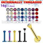 lbtc25 labrets lip rings anodized surgical steel 316l labrets chin