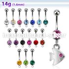 mcd445 belly rings surgical steel 316l belly button