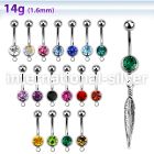 mcd583 belly rings surgical steel 316l belly button
