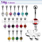 mcd615 belly rings surgical steel 316l belly button