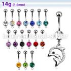 mcd672 belly rings surgical steel 316l belly button