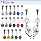 mcd686 belly rings surgical steel 316l belly button