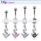 mcdz371 belly rings surgical steel 316l belly button