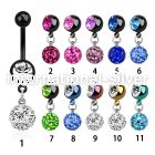 mdkfr8 belly rings anodized surgical steel 316l belly button